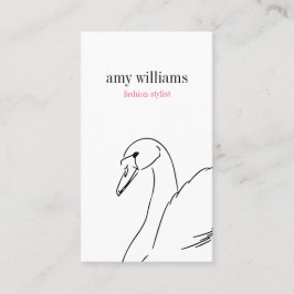 White swan illustration beauty stylish chic card visitekaartje