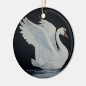 White Swan Keramisch Ornament (Links)
