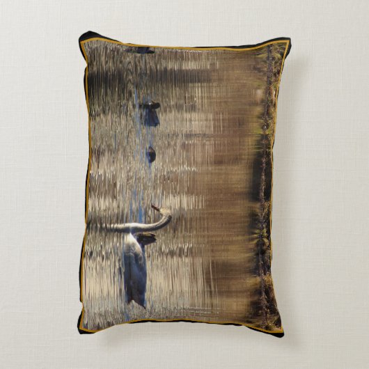 White Swan n Mallard Ducks Accent Pillow Accent Kussen (Achterkant (Verticaal))