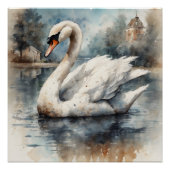 White Swan no 5 Glanzend Poster Perfect Poster (Voorkant)