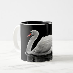 White Swan op Lake Tweekleurige Koffiemok