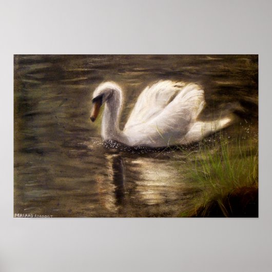 White Swan Painting Poster (Voorkant)