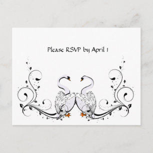White Swan RSVP Uitnodiging Briefkaart