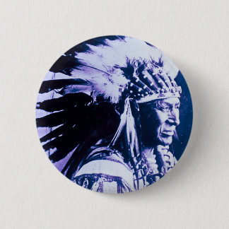 White Swan Sioux Chief Lakota Ronde Button 5,7 Cm