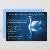 White Swan Wedding Invitation Kaart (Voorkant / Achterkant)
