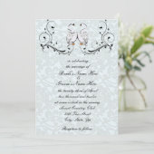 White Swans Wedding Invitation Kaart (Staand voorkant)