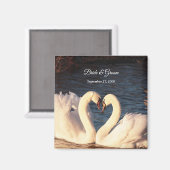 White Swans Wedding Magnet Magneet (Voorkant / Achterkant)