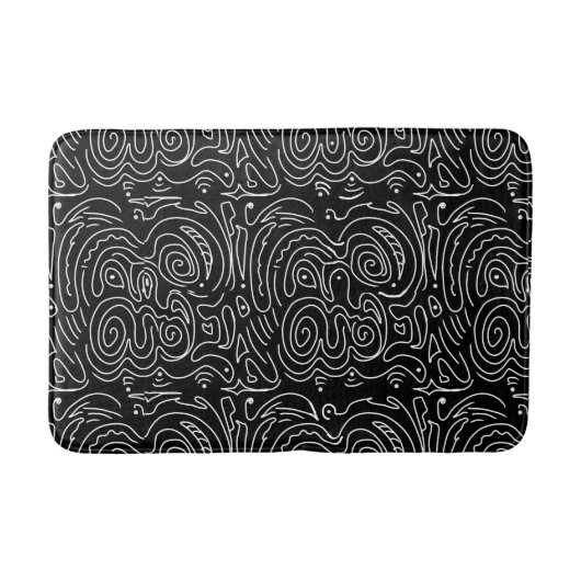 White swirly lines on black badmat (Voorkant)