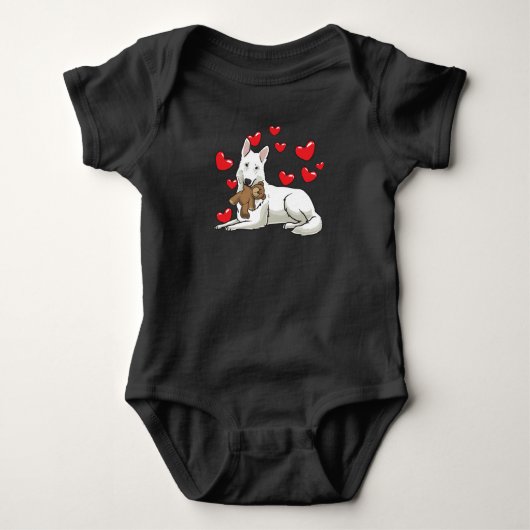 White Swiss Shepherd Gift Romper (Voorkant)