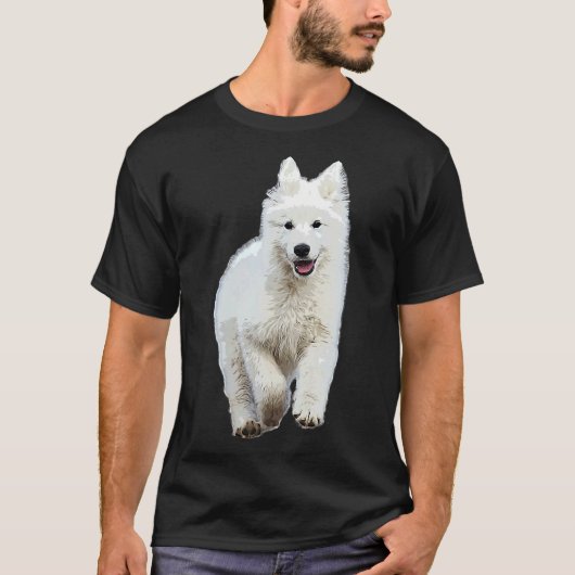 White Swiss Shepherd Puppy Dog T-shirt (Voorkant)