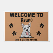 White Swiss Shepherd Welcome Personalized Custom Deurmat (Voorkant)