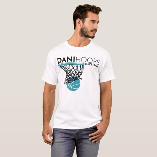White T-Shirt - Dani Hoops Basketball (Voorkant volledig)