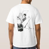 White t-shirt skater on half pipe (Dos)
