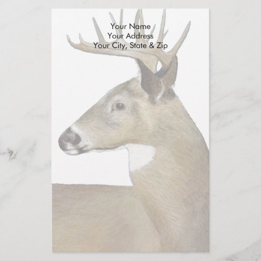 White Tail Buck Briefpapier (Voorkant)