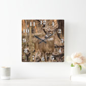 White Tail Deer Buck Vierkante Klok (Huis)