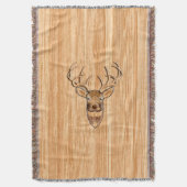 White Tail Deer Buck Wood Gray Style Design Deken (Voorkant Verticaal)