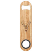 White Tail Deer Buck Wood Gray Style Design Speed Flessenopener (Voorkant)