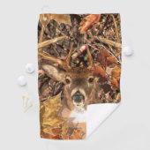 White Tail Deer Head Herfst Energie gecentreerd op Golfhanddoek (Insitu)