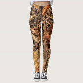 White Tail Deer Head Herfst Energie gecentreerd op Leggings (Voorkant)