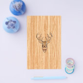 White Tail Deer Head Wood Grain Background Flyer (Enkel)