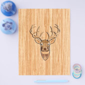 White Tail Deer Head Wood Grain Background Flyer (Enkel)
