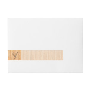White Tail Deer Head Wood Grain Decor Omwikkelbaar Adreslabel