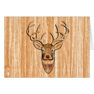 White Tail Deer Head Wood Grain Design