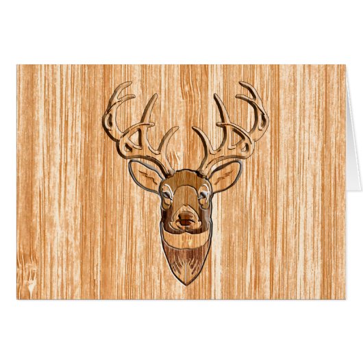 White Tail Deer Head Wood Grain Design (Voorkant Horizontaal)