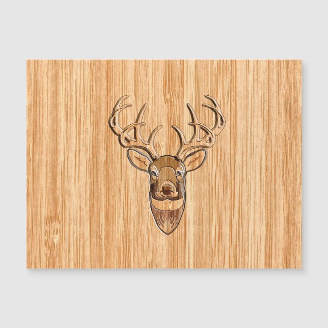 White Tail Deer Head Wood Gray Style Display (Voorkant)
