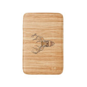 White Tail Deer Head Wood Gray Style Display Badmat (Voorkant Verticaal)