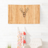 White Tail Deer Head Wood Gray Style Display Spandoek (Insitu)