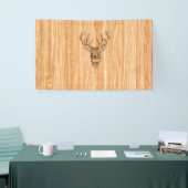 White Tail Deer Head Wood Gray Style Display Spandoek (Beurs)