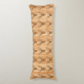 White Tail Deer Head Wood Inlay Style Lichaamskussen (Voorkant Verticaal)