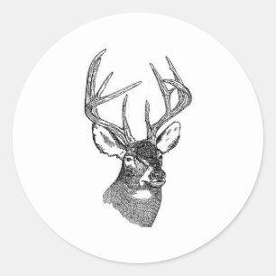 White Tail Deer Trophy Buck Ronde Sticker