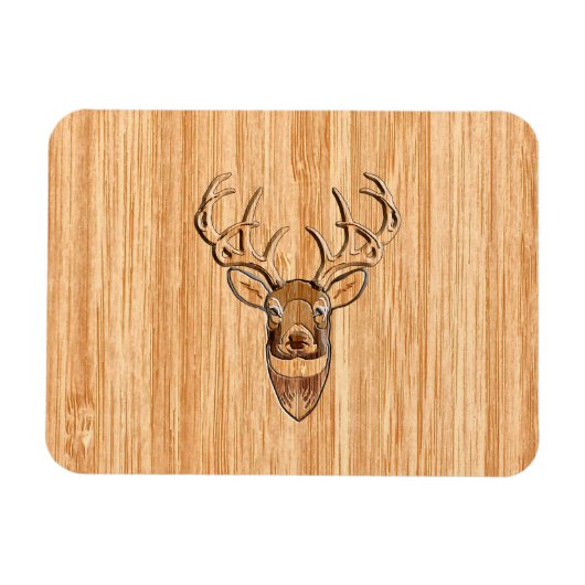 White Tail Deer Wood Grain Style Grafisch Magneet (Horizontaal)
