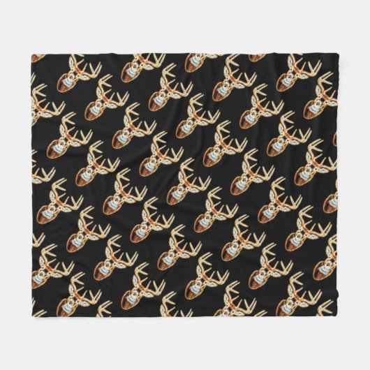 White Tail Head Energy Spirit Fleece Deken (Voorkant (Horizontaal))