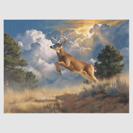 White Tailed Deer Buck Decoupage Tissuepapier (Voorkant)