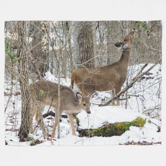 White-Tailed Deer Fleece Blanket Deken (Voorkant (Horizontaal))