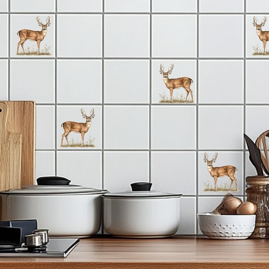 White Tailed Deer Tegeltje