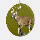 White Tailing Deer Buck Keramisch Ornament (Links)