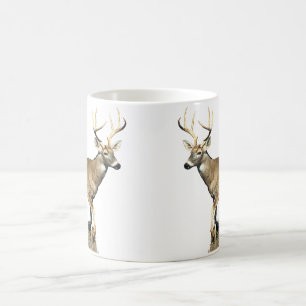 White Tailing Deer Buck Koffiemok