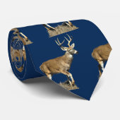 White Tailing Deer Buck Stropdas (Opgerold)
