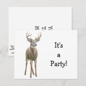 White Tailing Deer Buck Uitnodiging (Voorkant / Achterkant)