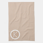 White & Tan Polkadot Pattern Theedoek (Verticaal)