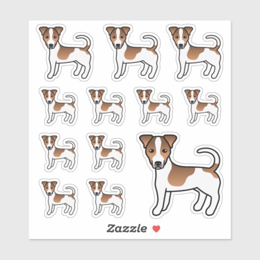 White & Tan Smooth Coat Jack Russell Terrier Dogs Sticker (Vel)