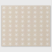 White Tan Starfish Patroon Cadeaupapier (Vlak)