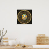 White Tara Mantra Mandala Thangka Poster (Keuken)