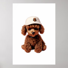 White Teacup Poodle Folder Poster