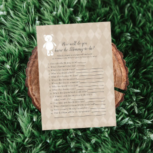 White Teddy Bear die mama het beste schoenenspel k Kaart