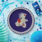 White Teddy Bear Papieren Bordje (Feest)